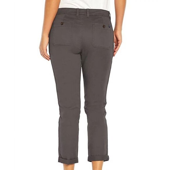 NWT Women Size 8 Womens Size 8 8x29 1/2 Relaxed Girlfriend Cuffed Twill Pant NEW - Picture 2 of 3